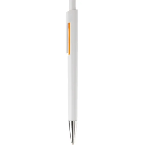 Gift Campaign Penna in plastica bianca con colore sotto la clip e inchiostro blu> Penne Di Plastica