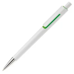 Gift Campaign Penna in plastica bianca con colore sotto la clip e inchiostro blu></noscript> Penne Di Plastica