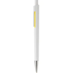Gift Campaign Penna in plastica bianca con colore sotto la clip e inchiostro blu></noscript> Penne Di Plastica