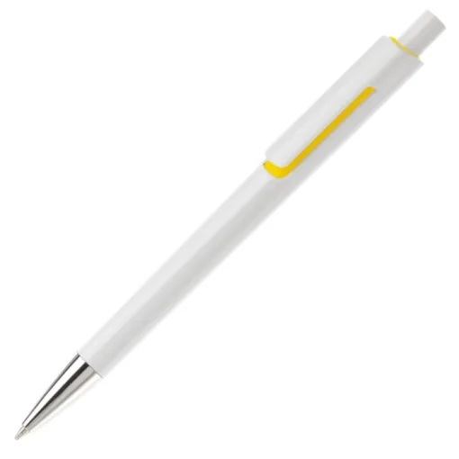 Gift Campaign Penna in plastica bianca con colore sotto la clip e inchiostro blu> Penne Di Plastica