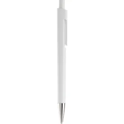 Gift Campaign Penna in plastica bianca con colore sotto la clip e inchiostro blu></noscript> Penne Di Plastica