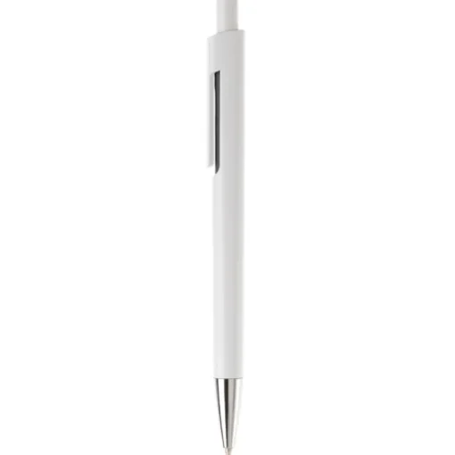 Gift Campaign Penna in plastica bianca con colore sotto la clip e inchiostro blu> Penne Di Plastica