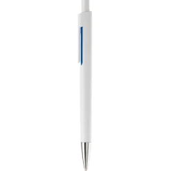 Gift Campaign Penna in plastica bianca con colore sotto la clip e inchiostro blu></noscript> Penne Di Plastica