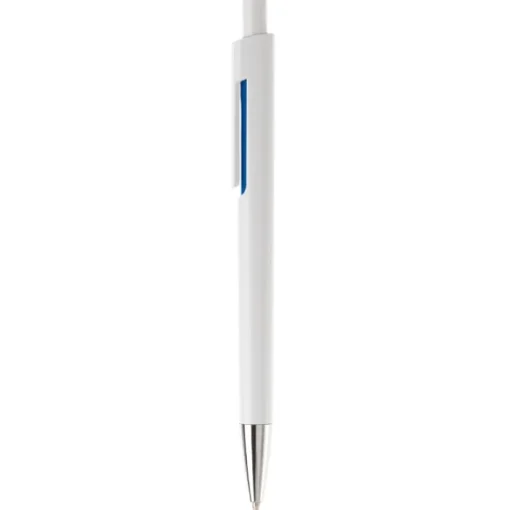 Gift Campaign Penna in plastica bianca con colore sotto la clip e inchiostro blu> Penne Di Plastica