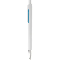 Gift Campaign Penna in plastica bianca con colore sotto la clip e inchiostro blu></noscript> Penne Di Plastica