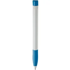 Gift Campaign Penna in plastica bianca con clip ad arco colorata e inchiostro blu></noscript> Penne Di Plastica