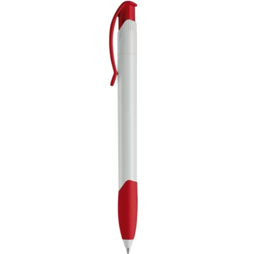 Gift Campaign Penna in plastica bianca con clip ad arco colorata e inchiostro blu> Penne Di Plastica