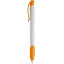 Gift Campaign Penna in plastica bianca con clip ad arco colorata e inchiostro blu></noscript> Penne Di Plastica