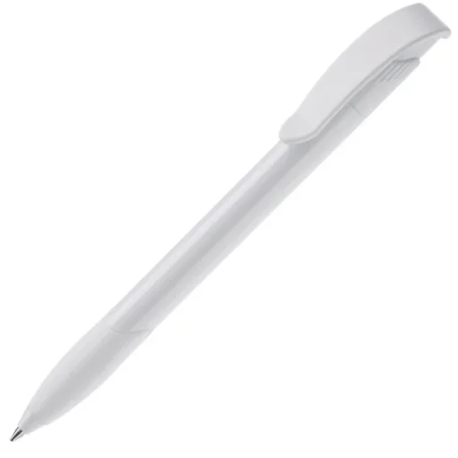Gift Campaign Penna in plastica bianca con clip ad arco colorata e inchiostro blu> Penne Di Plastica