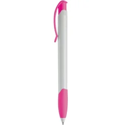 Gift Campaign Penna in plastica bianca con clip ad arco colorata e inchiostro blu></noscript> Penne Di Plastica