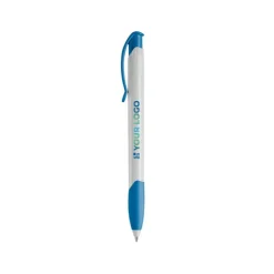 Gift Campaign Penna in plastica bianca con clip ad arco colorata e inchiostro blu></noscript> Penne Di Plastica