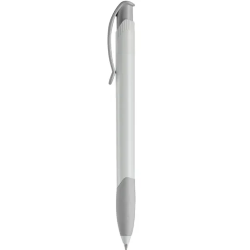 Gift Campaign Penna in plastica bianca con clip ad arco colorata e inchiostro blu> Penne Di Plastica