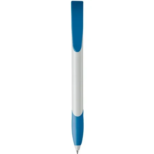 Gift Campaign Penna in plastica bianca con clip ad arco colorata e inchiostro blu> Penne Di Plastica