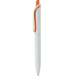 Gift Campaign Penna in plastica bianca con pulsante in colori vivaci fatta in EU><noscript><img width=