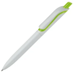 Gift Campaign Penna in plastica bianca con pulsante in colori vivaci fatta in EU><noscript><img width=