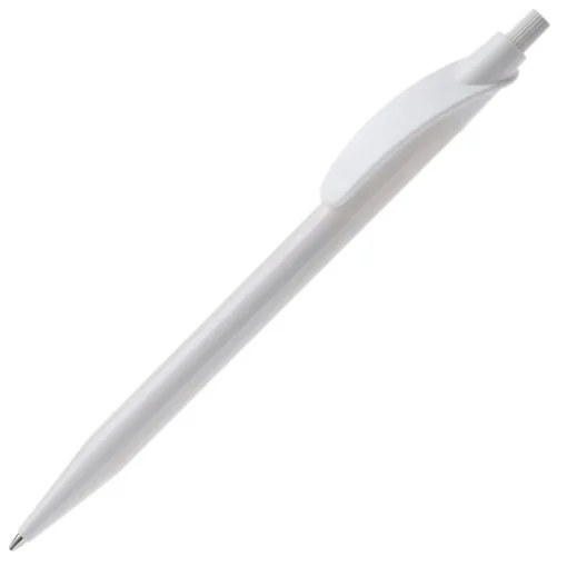 Gift Campaign Penna in plastica bianca con clip arcuata colorato e inchiostro blu> Penne Di Plastica