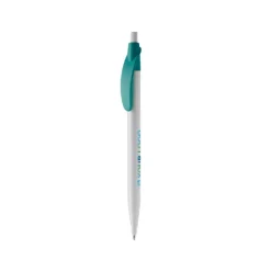 Gift Campaign Penna in plastica bianca con clip arcuata colorato e inchiostro blu></noscript> Penne Di Plastica
