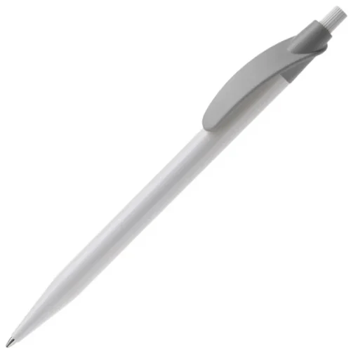 Gift Campaign Penna in plastica bianca con clip arcuata colorato e inchiostro blu> Penne Di Plastica