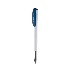 Gift Campaign Penna in plastica bianca con clip ricurva colorata e inchiostro blu></noscript> Penne Di Plastica