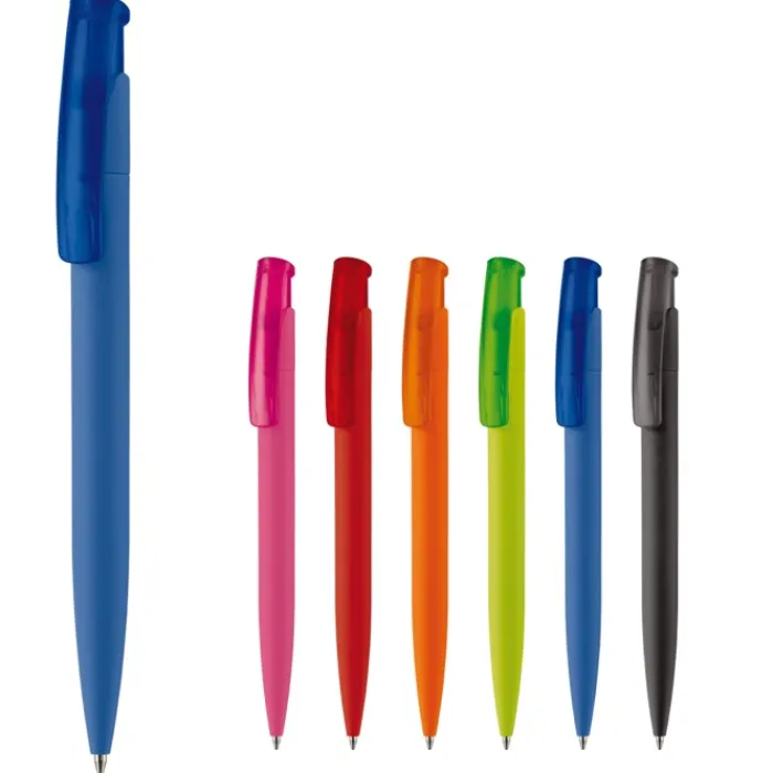 Gift Campaign Penna in plastica colorata con finitura soft-touch e inchiostro blu> Penne Di Plastica