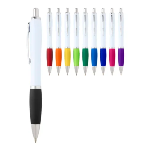 Gift Campaign Penna in plastica riciclata curva con grip inchiostro nero> Penne Ecologiche|Penne Di Plastica