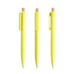 Gift Campaign Penna in plastica riciclata con pulsante in bambù inchiostro blu></noscript> Penne Ecologiche|Penne Di Plastica