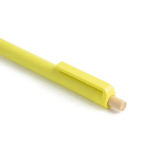 Gift Campaign Penna in plastica riciclata con pulsante in bambù inchiostro blu> Penne Ecologiche|Penne Di Plastica