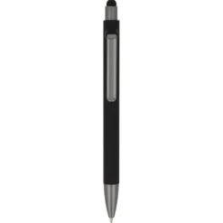 Gift Campaign Penna in plastica riciclata con gommino touch nero e inchiostro blu> Penne Ecologiche|Penne Di Plastica