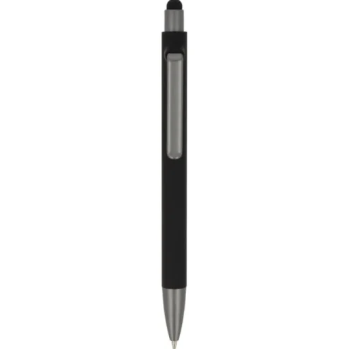 Gift Campaign Penna in plastica riciclata con gommino touch nero e inchiostro blu> Penne Ecologiche|Penne Di Plastica