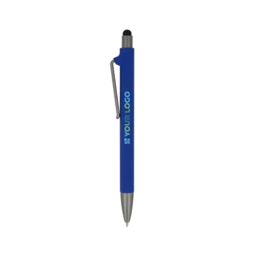 Gift Campaign Penna in plastica riciclata con gommino touch nero e inchiostro blu> Penne Ecologiche|Penne Di Plastica