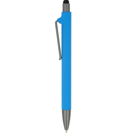 Gift Campaign Penna in plastica riciclata con gommino touch nero e inchiostro blu> Penne Ecologiche|Penne Di Plastica