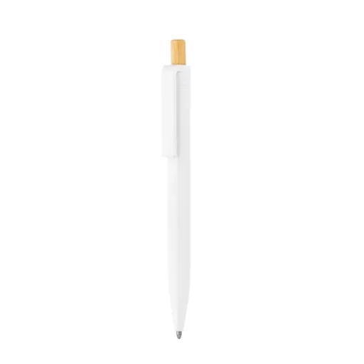 Gift Campaign Penna in plastica riciclata con pulsante in bambù inchiostro blu> Penne Ecologiche|Penne Di Plastica