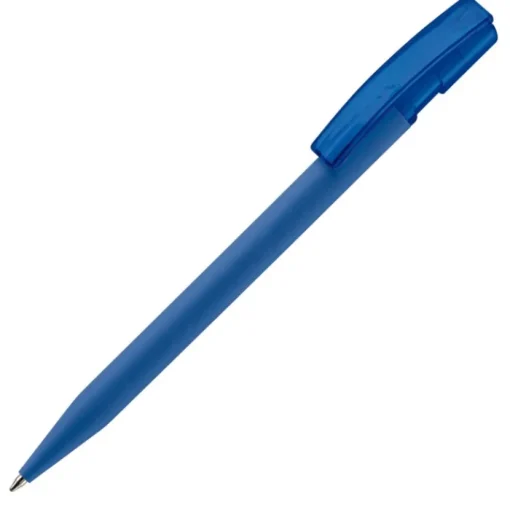 Gift Campaign Penna in plastica trasparente con finitura morbido e inchiostro blu> Penne Di Plastica