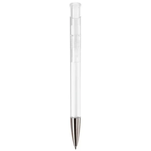 Gift Campaign Penna in plastica trasparente con punta metallica e inchiostro blu> Penne Di Plastica