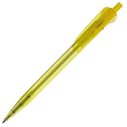 Gift Campaign Penna in plastica trasparente con originale clip e inchiostro blu> Penne Di Plastica