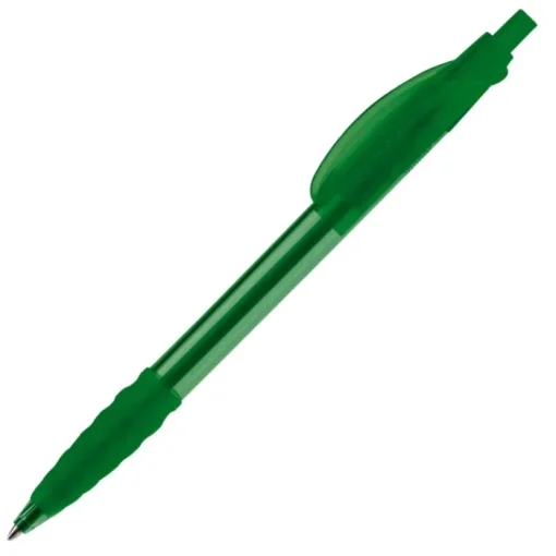 Gift Campaign Penna in plastica trasparente con impugnatura in gomma inchiostro blu> Penne Di Plastica