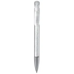 Gift Campaign Penna in plastica trasparente con puntale in metallo e inchiostro blu> Penne Di Plastica