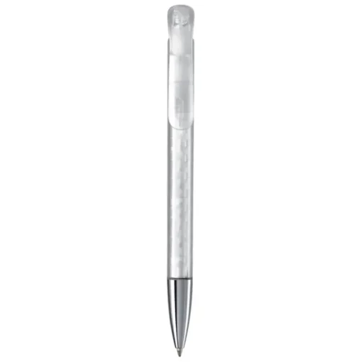 Gift Campaign Penna in plastica trasparente con puntale in metallo e inchiostro blu> Penne Di Plastica