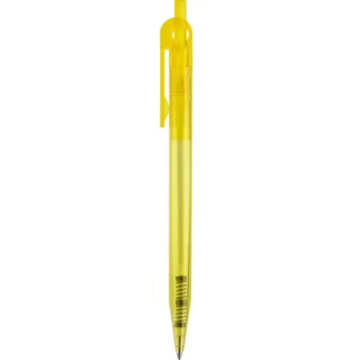Gift Campaign Penna in plastica trasparente clip piatta e inchiostro sintetico blu> Penne Di Plastica