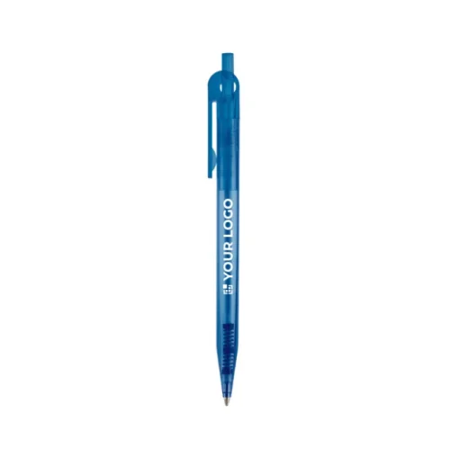 Gift Campaign Penna in plastica trasparente clip piatta e inchiostro sintetico blu> Penne Di Plastica