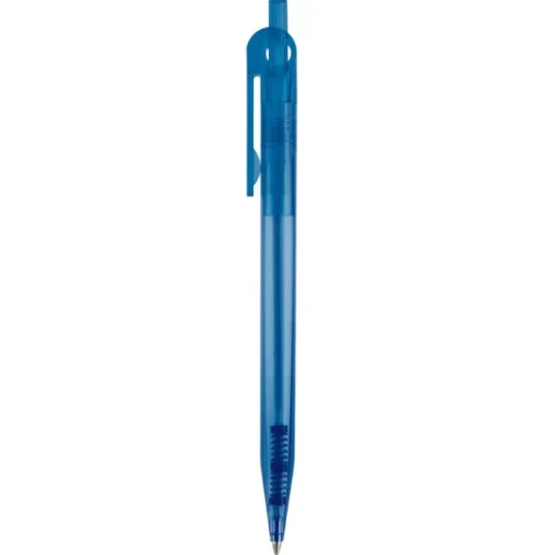Gift Campaign Penna in plastica trasparente clip piatta e inchiostro sintetico blu> Penne Di Plastica