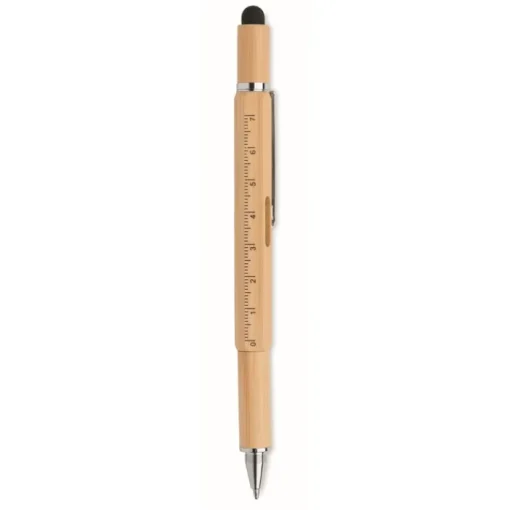 Gift Campaign Penna personalizzata a sfera in bambù multifunzione refill blu Tool> Altri Attrezzi
