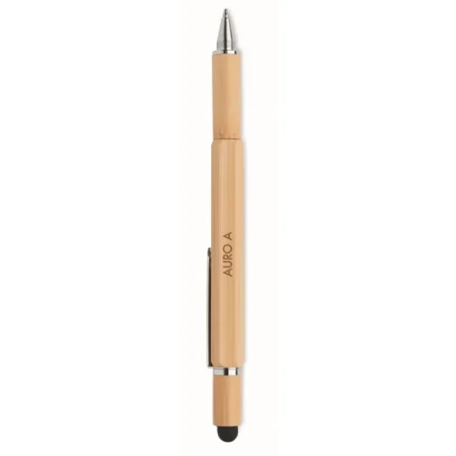 Gift Campaign Penna personalizzata a sfera in bambù multifunzione refill blu Tool> Altri Attrezzi