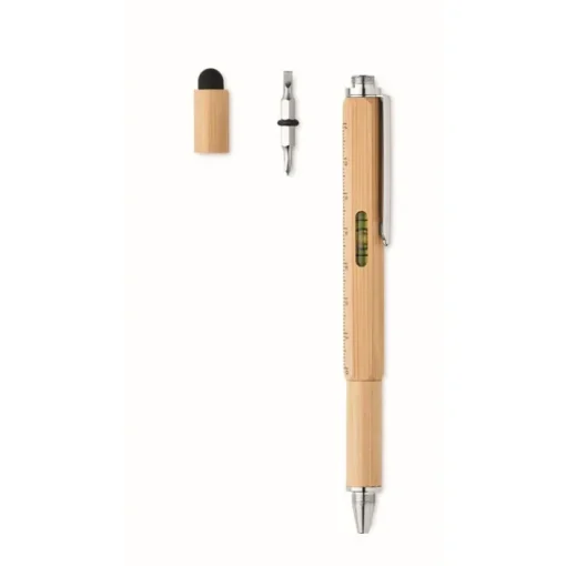 Gift Campaign Penna personalizzata a sfera in bambù multifunzione refill blu Tool> Altri Attrezzi