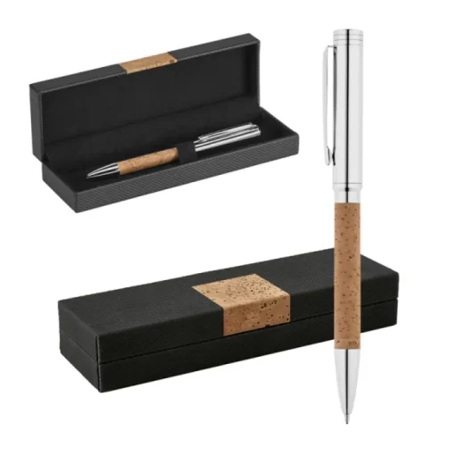 Gift Campaign Penna promozionale con dettagli in sughero inchiostro blu NatureSet> Penne Ecologiche