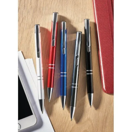 Gift Campaign Penna promozionale in alluminio con inchiostro blu Aster> Gadget Per Parrucchieri|Gadget Per La Scuola