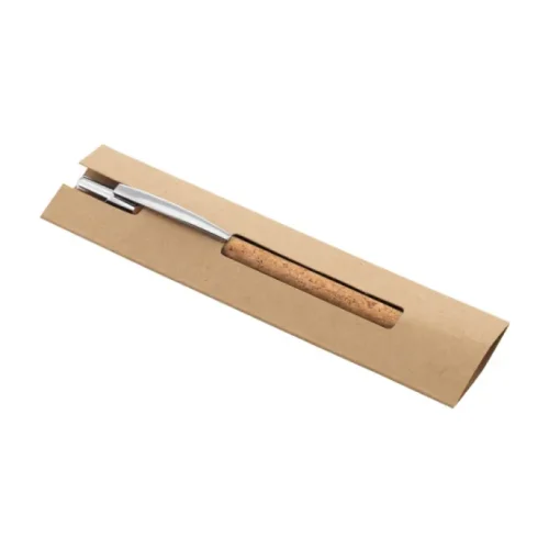 Gift Campaign Penna pubblicitaria di sughero con custodia inchiostro blu Natural> Penne Ecologiche