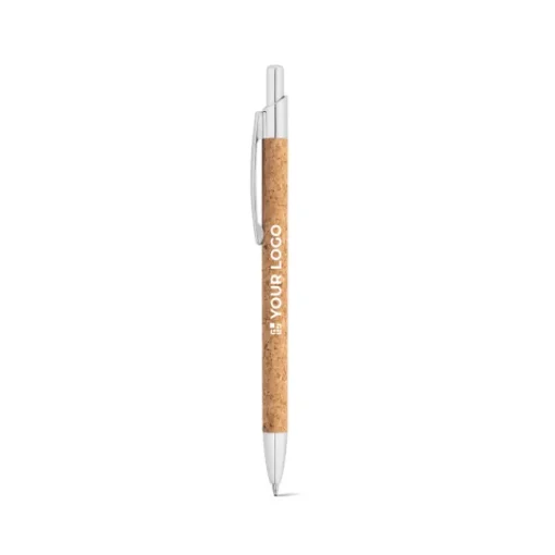 Gift Campaign Penna pubblicitaria di sughero con custodia inchiostro blu Natural> Penne Ecologiche