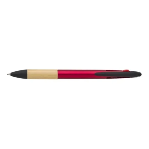 Gift Campaign Penna touch con impugnatura in bambù ed inchiostro blu, rosso e nero> Penne Touch|Penne Di Plastica