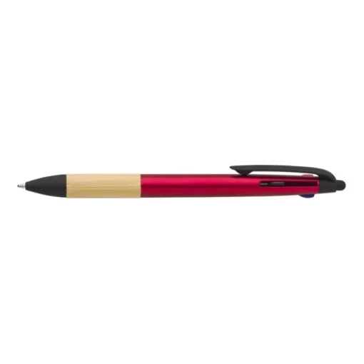 Gift Campaign Penna touch con impugnatura in bambù ed inchiostro blu, rosso e nero> Penne Touch|Penne Di Plastica